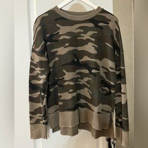 Camo print tunic style sweater